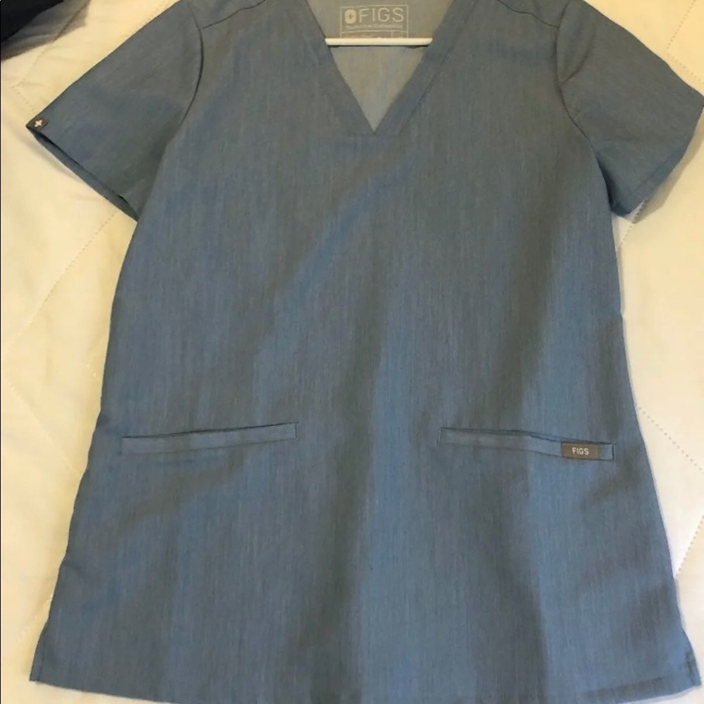 Figs Scrubs Set Heather Demin Indigo light blue - Picture 2 of 5